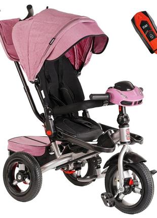Трехколесный велосипед с родительской ручкой и пультом best trike от 18 месяцев розовый