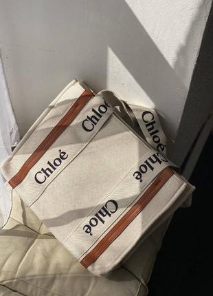 Красивая сумка в стиле chloe woody tote milk6 фото