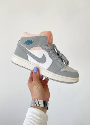 Женские высокие кожаные кроссовки nike air jordan retro #найк