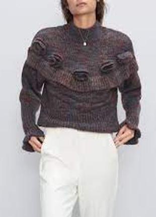 Шикарний светр zara в складі мохер розмір l-xl