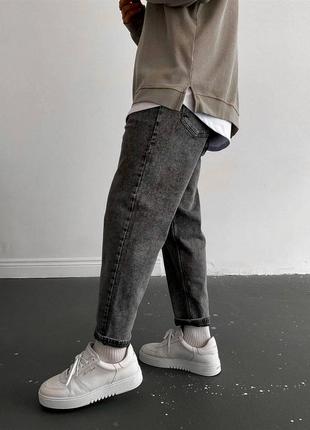 Чоловічі джинси mom сірого кольору4 фото
