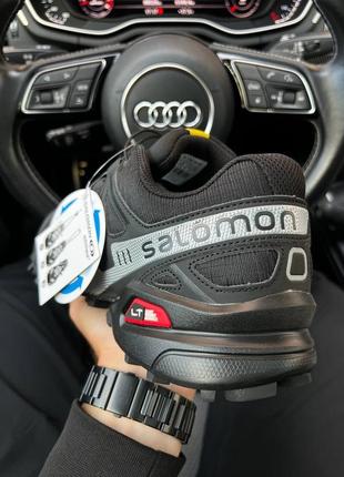 Чоловічі чорні кроссівки salomon speedcross 3 black grey6 фото