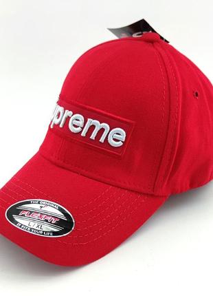 Кепка бейсболка мужская supreme польша 54-58 размер коттоновая низкая посадка красный (бб384)