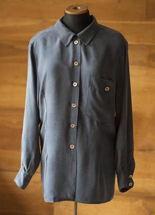 Темно сіра вінтажна блузка жіноча joseph janard, розмір 2xl, 3xl