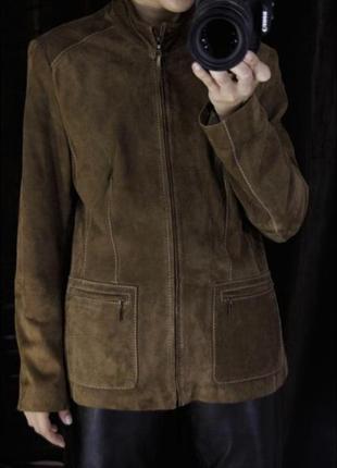 Брендовая кожаная кожа шкіряна шкіра куртка курточка кожанка косуха3 фото