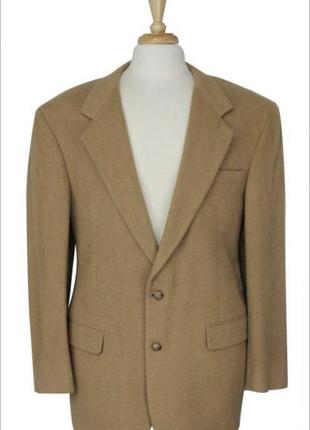 Брендовый классический классика шерстяной шерсть пиджак жакет оверсайз удлинённый  бежевый2 фото