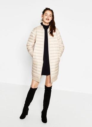 Zara пуховий бомбер/куртка/пальто