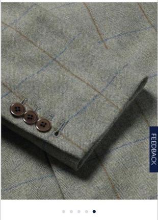 Брендовый шерсть шерстяной классический классика пиджак жакет в клетку2 фото