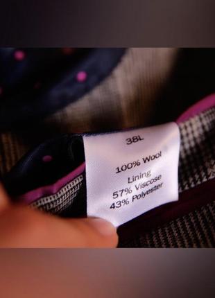 Брендовый шерсть шерстяной классический классика пиджак жакет в клетку9 фото