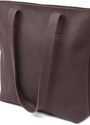 Кожаная матовая женская сумка shvigel 16363 коричневый