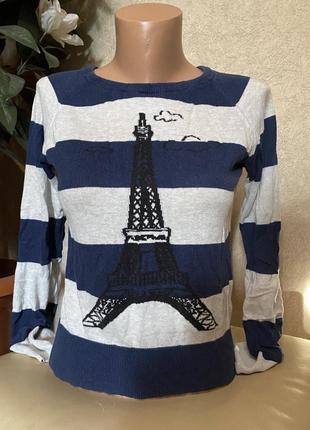 Кофта реглан в полоску париж