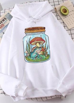 Худи «cute frog with mushrooms» 2
