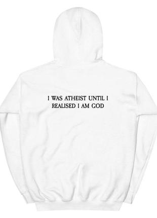 Худи «i was atheist until i realised i am god»2 фото