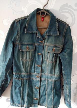 Удлиненная джинсовая куртка h&m, удлиненный джинсовый пиджак