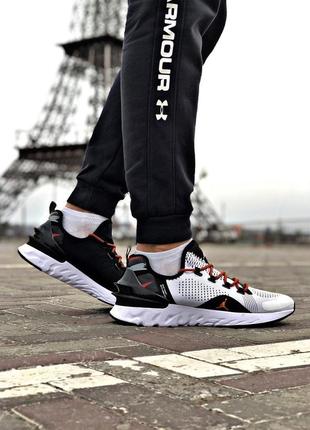 Чоловічі кросівки nike air jordan react havoc black white red 1