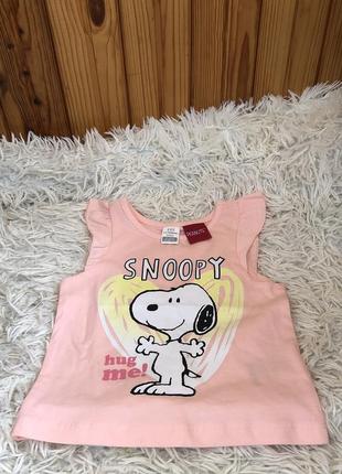 Новая розовая майка для девочки snoopy 3-6 месяцев
