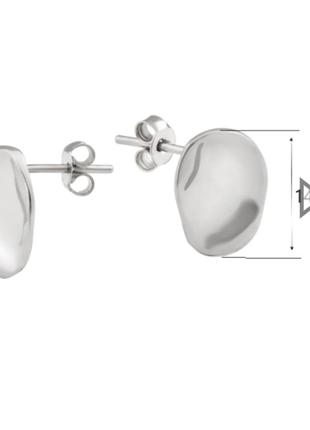 Срібні сережки у мтилі мінімалізм, 925, родоване срібло6 фото