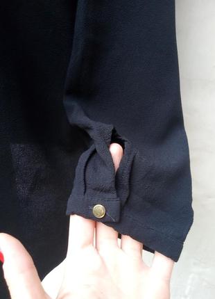 Стильная черная блуза свободного кроя,впереди складка,вискоза.4 фото