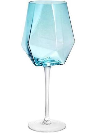 Набор 4 фужера monaco бокалы для вина 670мл, стекло голубой лед1 фото