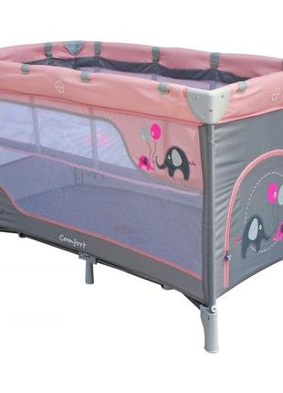 Манеж кроватка слонёнок розовый, pink1 фото