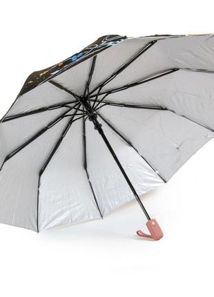 Зонт полуавтомат женский понж bellisimo m529-1 черный2 фото