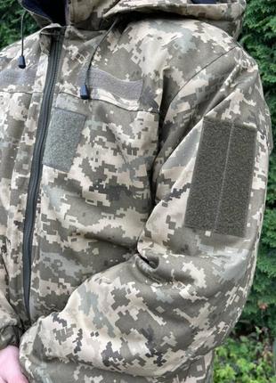 Куртка-бушлат на флисе военная тактическая всу (зсу) пиксель 8701 52 размер