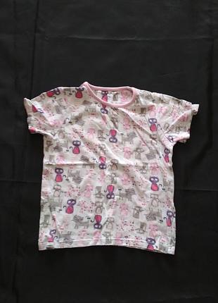 Легкая пижамная футболка принт кошечки