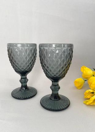 Набор бокалов аргайл для вина графит 260 мл 6 шт