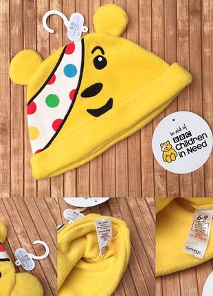 Шапка флісова на 6-9 мес