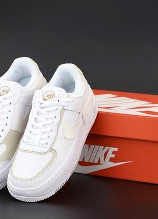 Женские кожаные кроссовки nike air force #найк