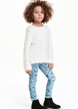 Вельветові штани трегинсы h&m теплі штани вельветы з малюнком на дівчинку3 фото