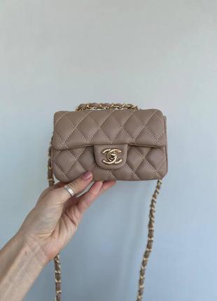 Женская сумка-клатч в стиле chanel mini mokko1 фото