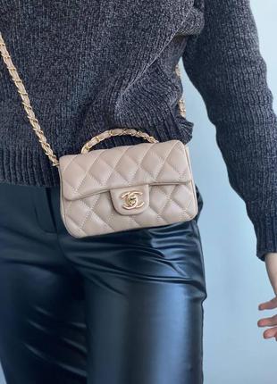 Женская сумка-клатч в стиле chanel mini mokko3 фото