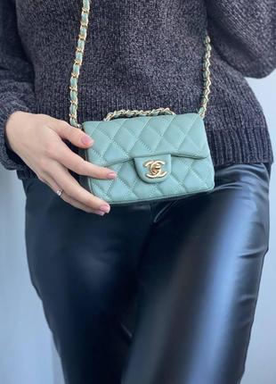Женская сумка-клатч в стиле chanel mini mint9 фото