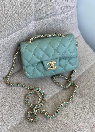 Женская сумка-клатч в стиле chanel mini mint1 фото