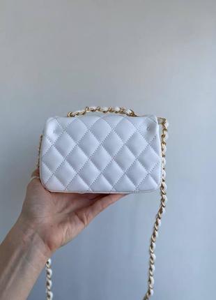Женская сумка-клатч в стиле chanel mini white9 фото