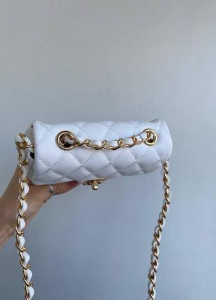 Женская сумка-клатч в стиле chanel mini white8 фото