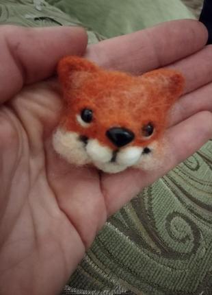 🌷розпродаж!🌷 прикраса з вовни # брошка лисеня