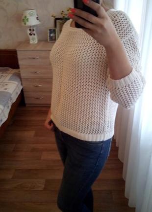 Свитер крупная вязка белый