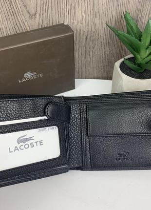 Кожаный мужской кошелек портмоне lacoste люкс качество5 фото