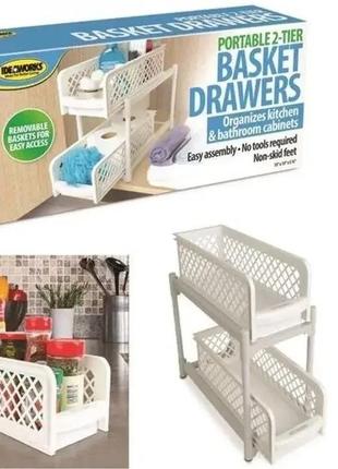 Органайзер для ванной portable 2 tier basket drawers полка для кухни2 фото