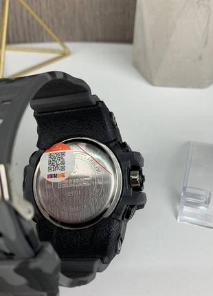 Мужские спортивные наручные часы skmei 1155 электронные с подсветкой, армейские камуфляжные часы с будильником5 фото