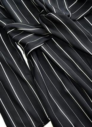 Чорне віскозне плаття в смужку mango8 фото
