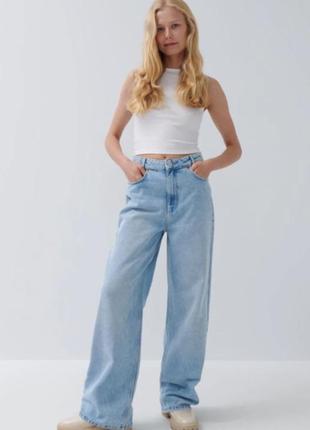 Качественные джинсы палаццо широкие от бедра