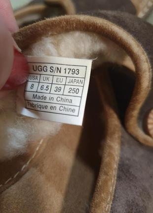 Кожаные тапочки на цегейке ugg,оригинал9 фото