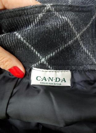 Шерстяная меланж（серая）юбка в клетку впереди складки,классическая,офисная.4 фото