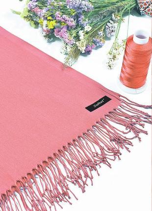 Розовый стильный шарф из пашмины