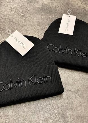 Мужские чёрные шапки calvin klein чоловічі чорні шапки calvin klein