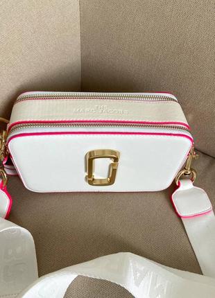 Сумочка в стилі marc jacobs logo white /pink line8 фото