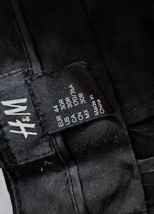 Штани hm класичні прямі брюки чорні укорочені з лампасами5 фото